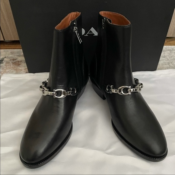 Coach Allen Leather Chain Bootie - Picture 2 of 4